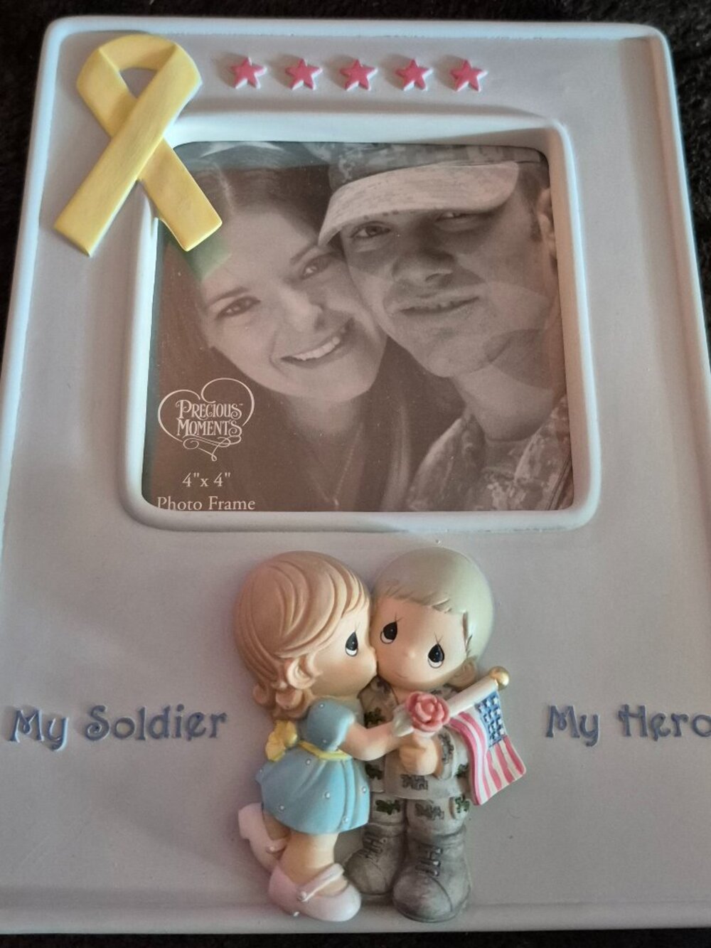 Precious Moments Stand Up Photo Frame My Soldier My Hero Holds 4"x4" Picture NEW
